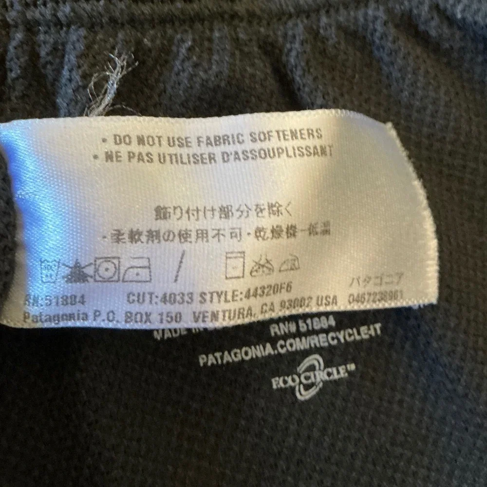 Patagonia Capilene Base Layer Bottoms Mens XXL Black Thermal Pants F16 44420